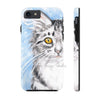 Cute Silver Tabby Cat Snow Watercolor Art Ii Case Mate Tough Phone Cases Iphone 7 8