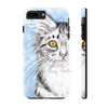 Cute Silver Tabby Cat Snow Watercolor Art Ii Case Mate Tough Phone Cases Iphone 7 Plus 8