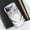 Cute Silver Tabby Cat Snow Watercolor Art Iii Case Mate Tough Phone Cases