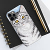 Cute Silver Tabby Cat Snow Watercolor Art Iii Case Mate Tough Phone Cases