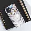 Cute Silver Tabby Cat Snow Watercolor Art Iii Case Mate Tough Phone Cases