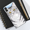 Cute Silver Tabby Cat Snow Watercolor Art Iii Case Mate Tough Phone Cases