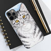 Cute Silver Tabby Cat Snow Watercolor Art Iii Case Mate Tough Phone Cases