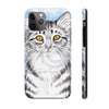 Cute Silver Tabby Cat Snow Watercolor Art Iii Case Mate Tough Phone Cases Iphone 11 Pro