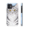 Cute Silver Tabby Cat Snow Watercolor Art Iii Case Mate Tough Phone Cases Iphone 12
