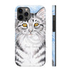 Cute Silver Tabby Cat Snow Watercolor Art Iii Case Mate Tough Phone Cases Iphone 12 Pro Max