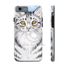 Cute Silver Tabby Cat Snow Watercolor Art Iii Case Mate Tough Phone Cases Iphone 6/6S