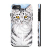 Cute Silver Tabby Cat Snow Watercolor Art Iii Case Mate Tough Phone Cases Iphone 7 8
