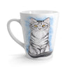 Cute Silver Tabby Cat Snow Watercolor Art Latte Mug 12Oz Mug
