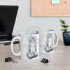 Cute Silver Tabby Cat Snow Watercolor Art Mug 11Oz