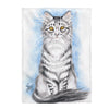 Cute Silver Tabby Kitten Cat Watercolor Art Velveteen Plush Blanket 30 × 40 All Over Prints
