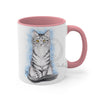 Cute Silver Tabby Kitten Cat Watercolor On White Art Accent Coffee Mug 11Oz