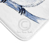 Cute Titmouse Bird Blue Art Bath Mat Home Decor