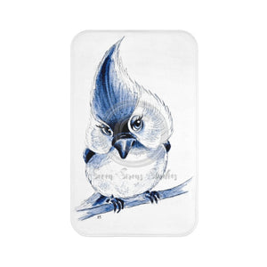Cute Titmouse Bird Blue Art Bath Mat Large 34X21 Home Decor