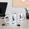 Cute Titmouse Bird Blue Ink Art Mug 11Oz