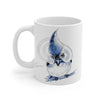 Cute Titmouse Bird Blue Ink Art Mug 11Oz