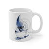 Cute Titmouse Bird Blue Ink Art Mug 11Oz