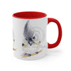 Cute Titmouse Bird On White Art Accent Coffee Mug 11Oz Red /