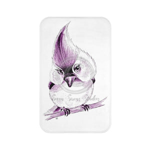 Cute Titmouse Bird Purple Art Bath Mat Large 34X21 Home Decor