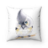 Cute Titmouse Bird Watercolor Art Square Pillow Home Decor