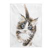 Cute Tuxedo Tabby Kitten Cat Watercolor Art Velveteen Plush Blanket 30 × 40 All Over Prints