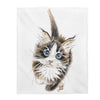 Cute Tuxedo Tabby Kitten Cat Watercolor Art Velveteen Plush Blanket 50 × 60 All Over Prints