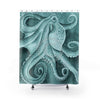 Cyan Green Dancing Octopus Watercolor Art Shower Curtains 71 X 74 Home Decor