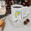 White Roe Deer Sun Yellow Ink Art Mug 11oz