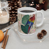 Tropical Exotic Parrot Floral Map Art Mug 11oz