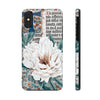 White Peony Vintage Calligraphy Romantic Chic Art Case Mate Tough Phone Cases