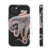 Dancing Octopus Pink On Black Art Mate Tough Phone Cases Iphone 14 Case