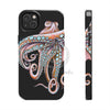 Dancing Octopus Pink On Black Art Mate Tough Phone Cases Iphone 14 Plus Case