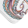 Dancing Octopus Pink On White Art Bath Mat Home Decor