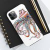Dancing Octopus Pink On White Art Mate Tough Phone Cases Case