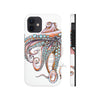 Dancing Octopus Pink On White Art Mate Tough Phone Cases Iphone 12 Mini Case