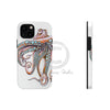 Dancing Octopus Pink On White Art Mate Tough Phone Cases Iphone 13 Mini Case