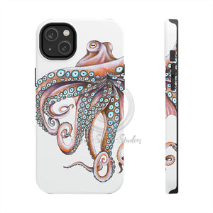 Dancing Octopus Pink On White Art Mate Tough Phone Cases Iphone 14 Plus Case