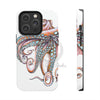 Dancing Octopus Pink On White Art Mate Tough Phone Cases Iphone 14 Pro Case