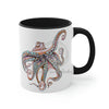 Dancing Octopus Pink Teal Art Accent Coffee Mug 11Oz