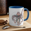 Dancing Octopus Pink Teal Art Accent Coffee Mug 11Oz