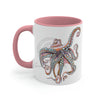 Dancing Octopus Pink Teal Art Accent Coffee Mug 11Oz