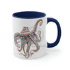 Dancing Octopus Pink Teal Art Accent Coffee Mug 11Oz