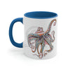 Dancing Octopus Pink Teal Art Accent Coffee Mug 11Oz