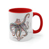 Dancing Octopus Pink Teal Art Accent Coffee Mug 11Oz