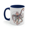 Dancing Octopus Pink Teal Art Accent Coffee Mug 11Oz
