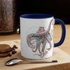 Dancing Octopus Pink Teal Art Accent Coffee Mug 11Oz