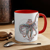 Dancing Octopus Pink Teal Art Accent Coffee Mug 11Oz