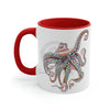 Dancing Octopus Pink Teal Art Accent Coffee Mug 11Oz