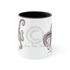 Dancing Octopus Pink Teal Art Accent Coffee Mug 11Oz Black /