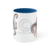Dancing Octopus Pink Teal Art Accent Coffee Mug 11Oz Blue /